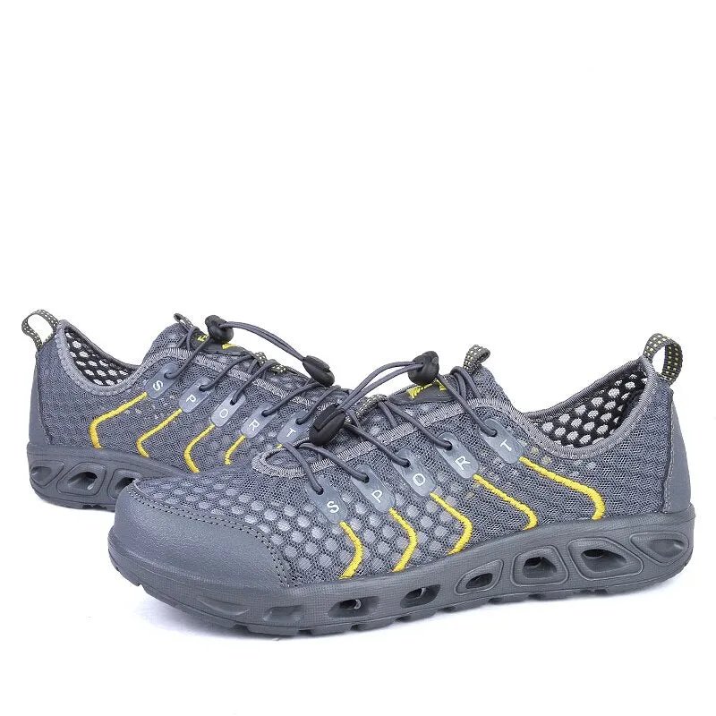 2022 Summer Walking Shoes Unisex Casual Outdoor Mesh Sneakers Women Non-slip Running Sport Lace Up Trekking Footwear Men Hiking