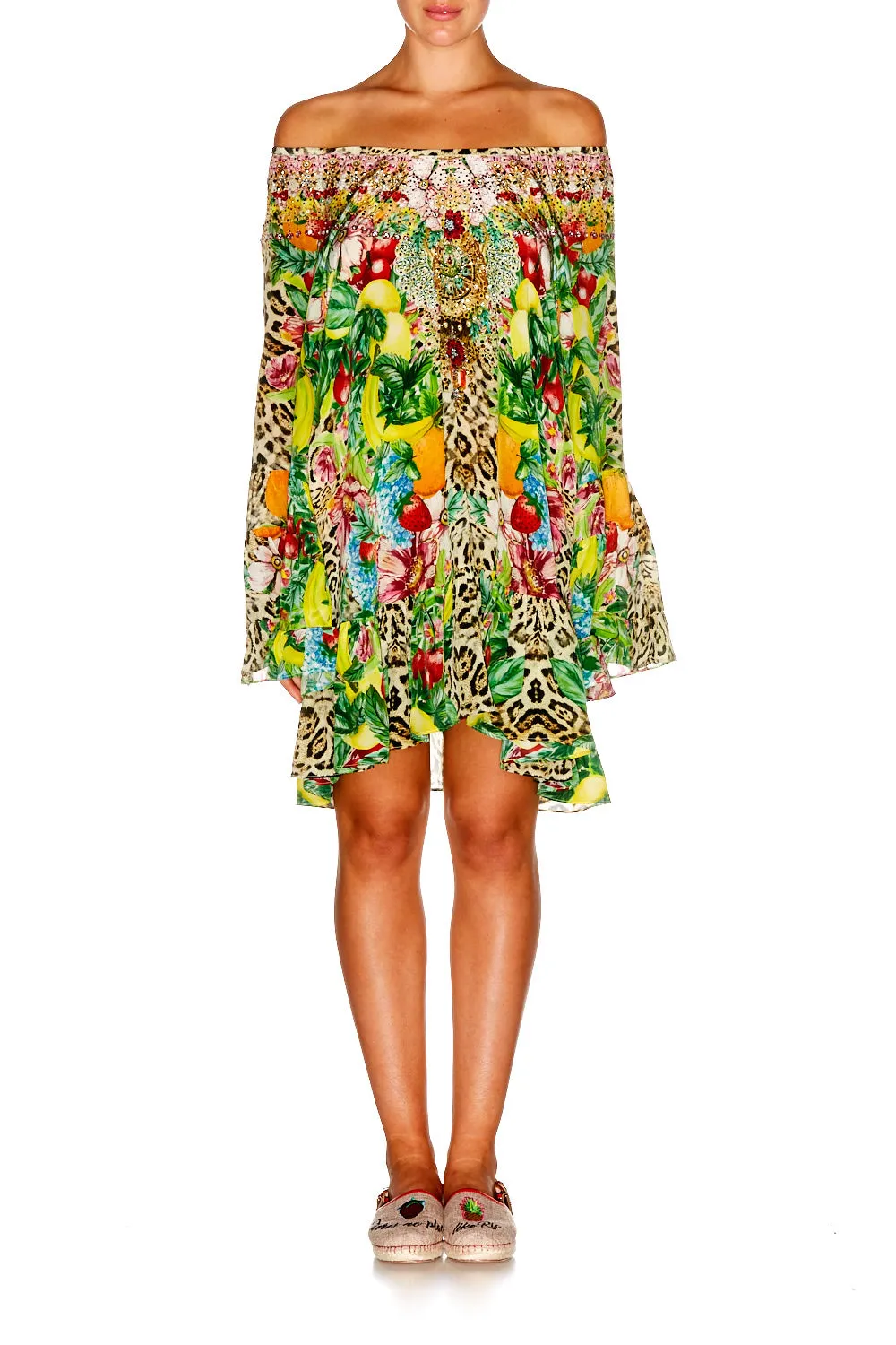 A LINE FRILL DRESS COOL CAT