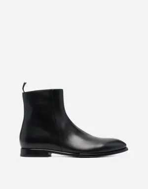 Almond-Toe Polished Boots