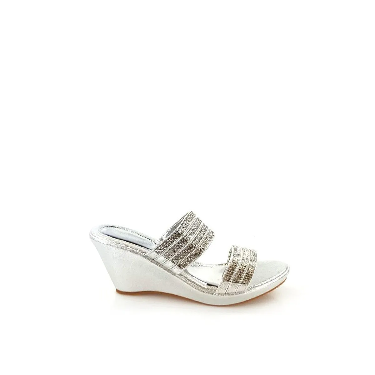 Arya 2 Strap Diamante Wedge Mule
