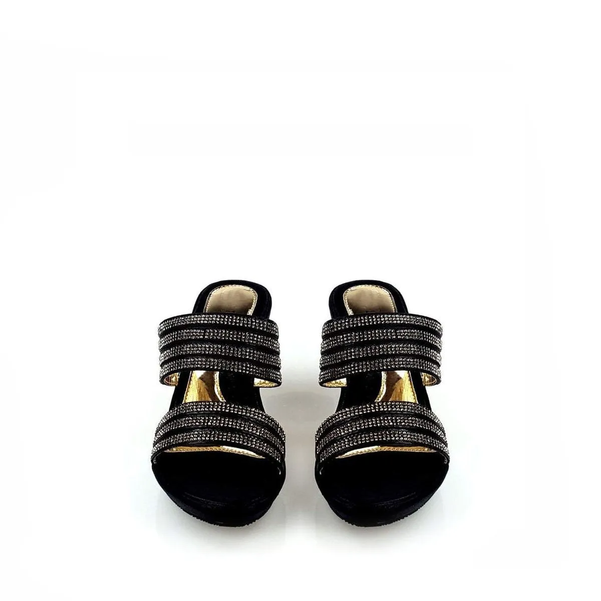 Arya 2 Strap Diamante Wedge Mule