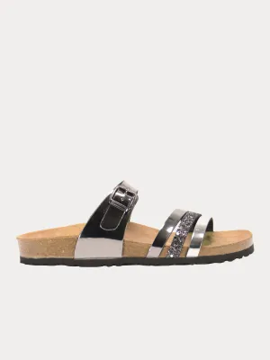 Biochic Women's Multi Strap Patent Finish Sandals