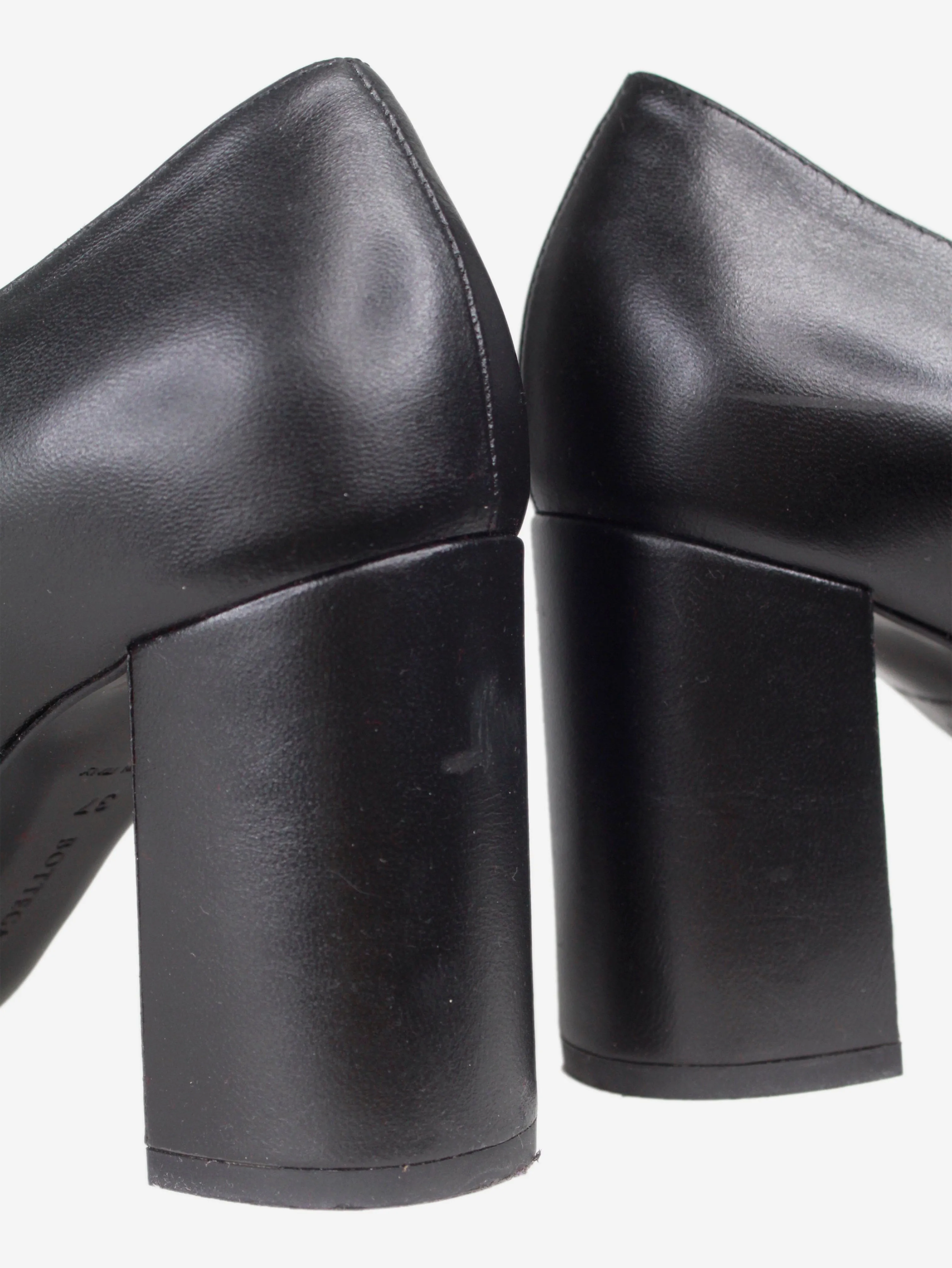 Black leather low boots - size EU 37