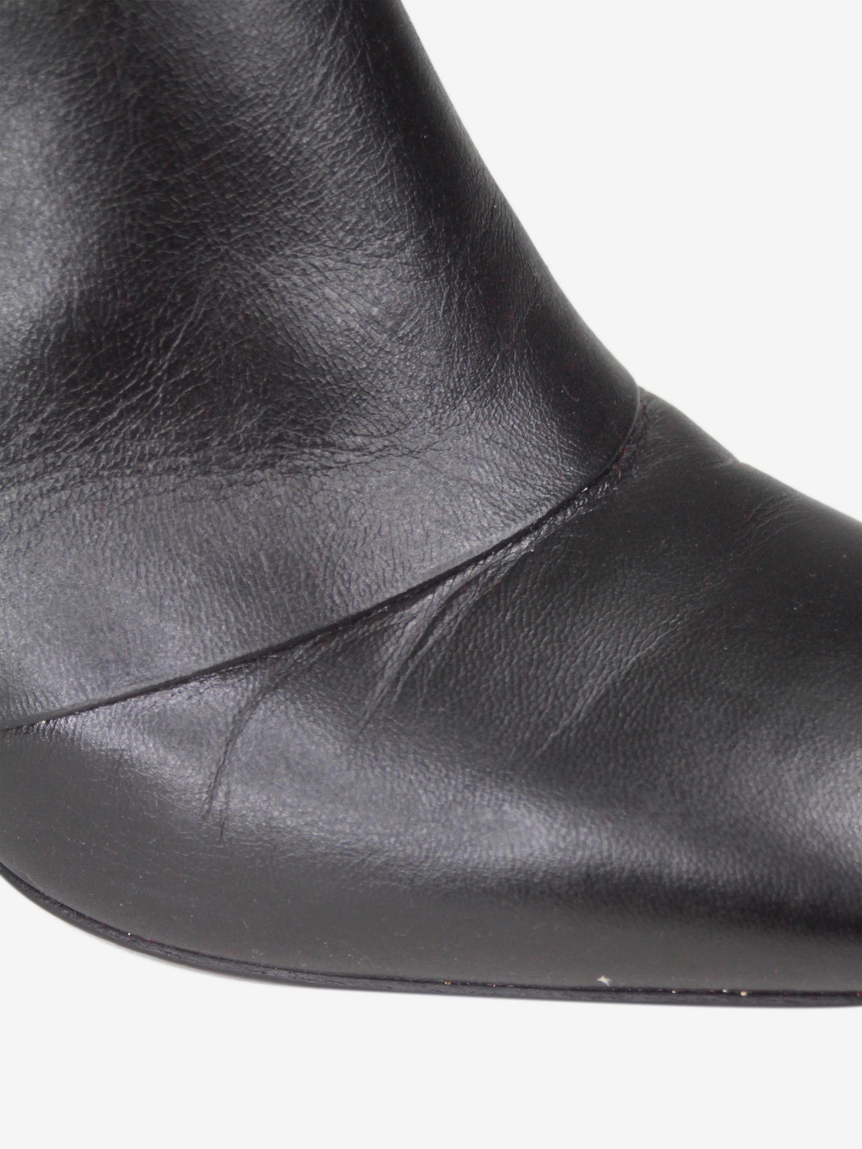 Black leather low boots - size EU 37