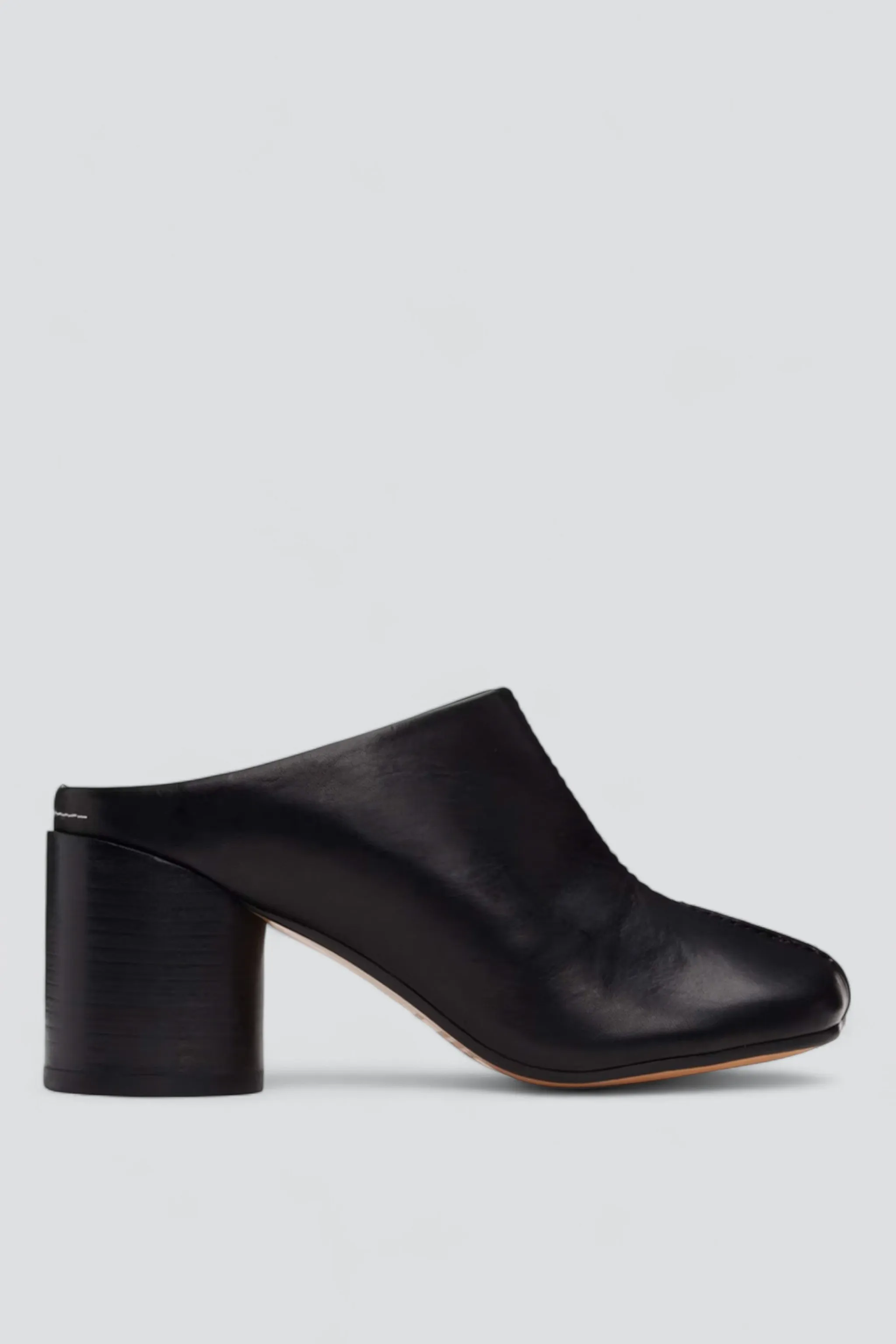 Black Leather Mules