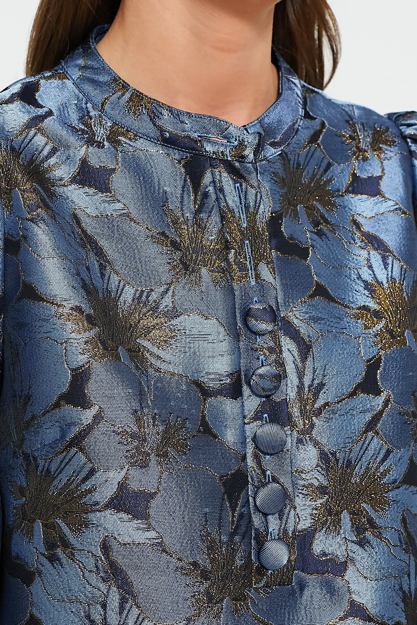 Blue Blossom Jacquard Samantha Dress