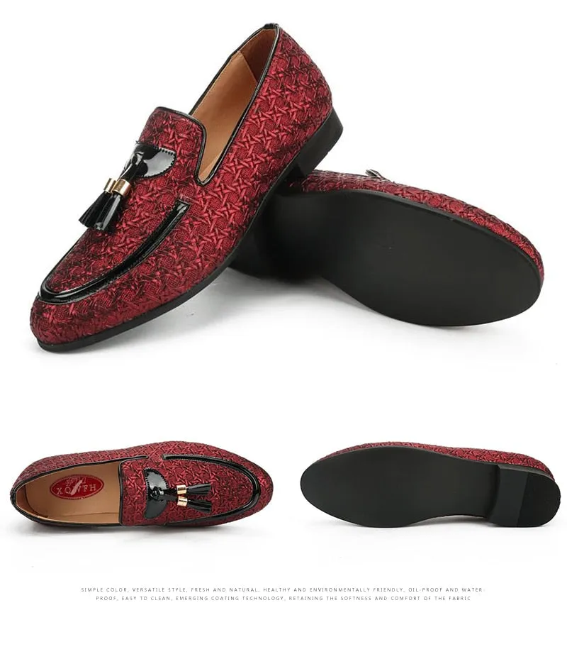 Braid Leather Casual Shoes Men Loafers Italian Shoes