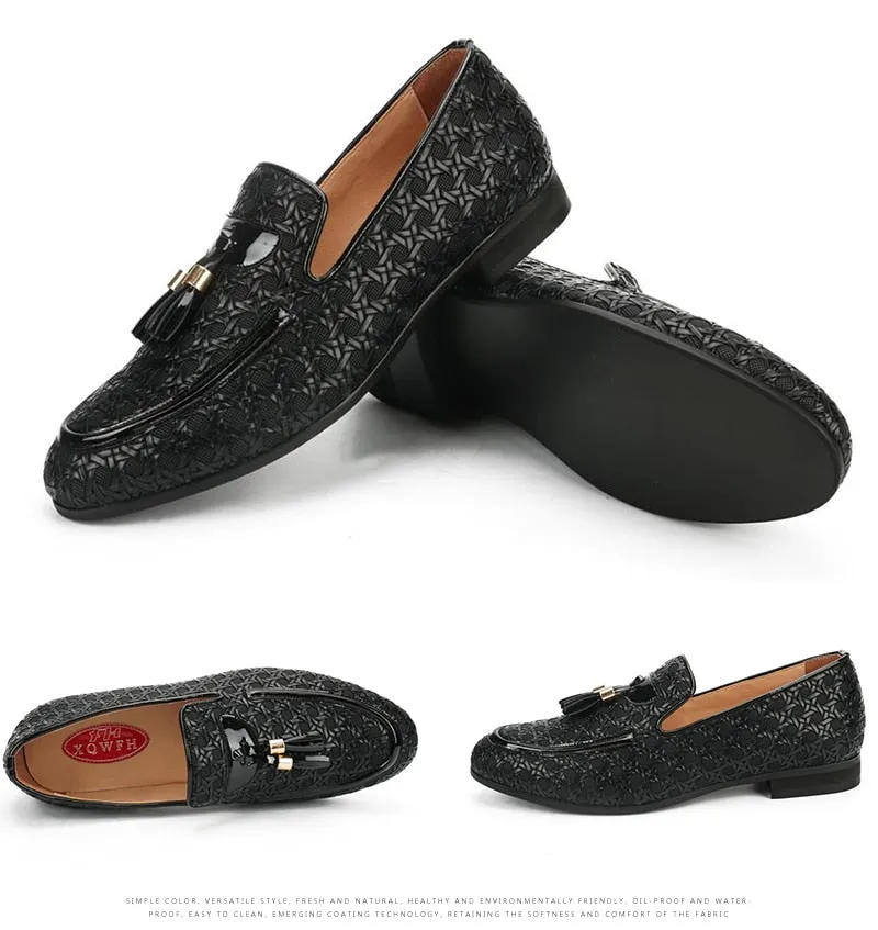 Braid Leather Casual Shoes Men Loafers Italian Shoes