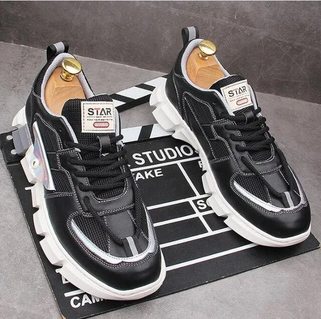 Breathable men's platform shoes designer sneakers