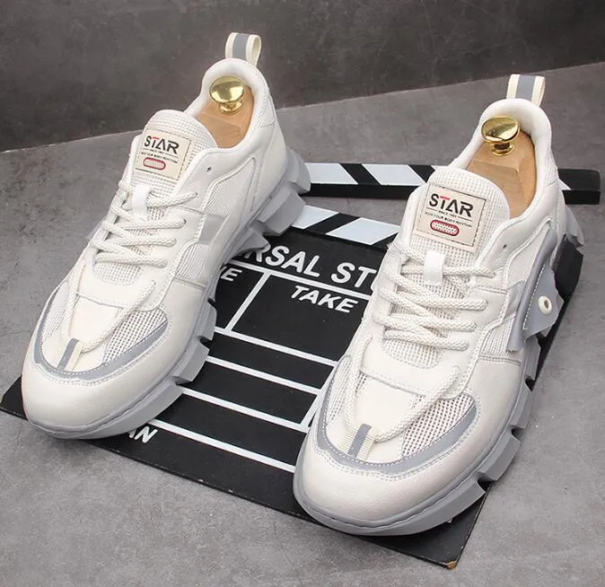 Breathable men's platform shoes designer sneakers