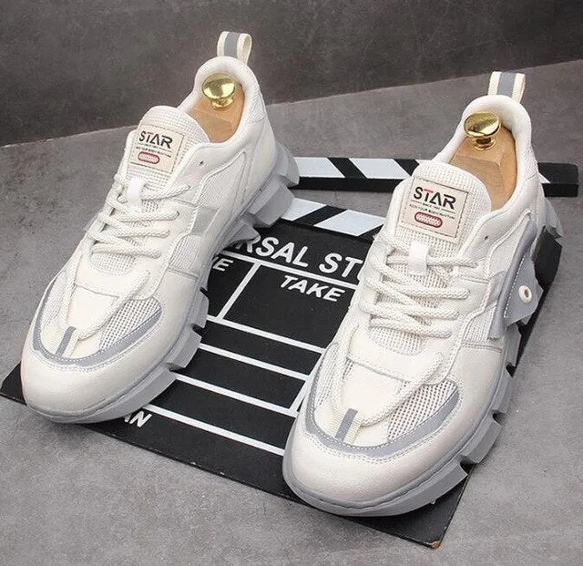 Breathable men's platform shoes designer sneakers