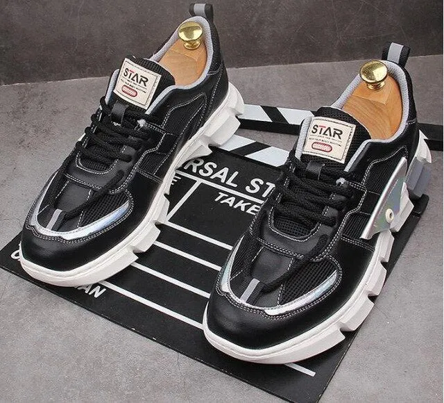 Breathable men's platform shoes designer sneakers