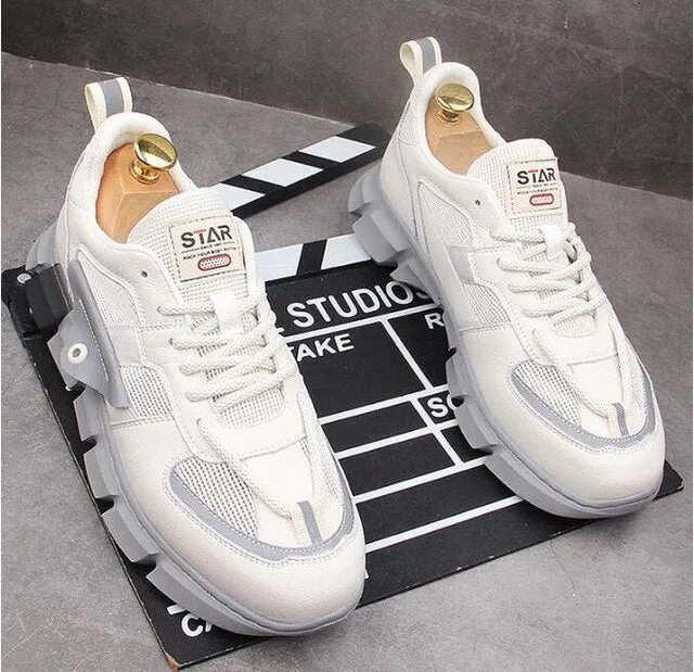 Breathable men's platform shoes designer sneakers