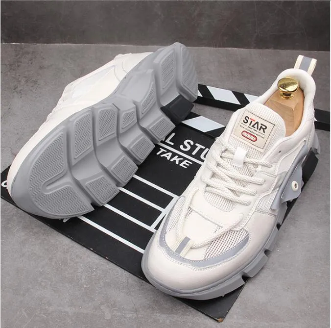 Breathable men's platform shoes designer sneakers