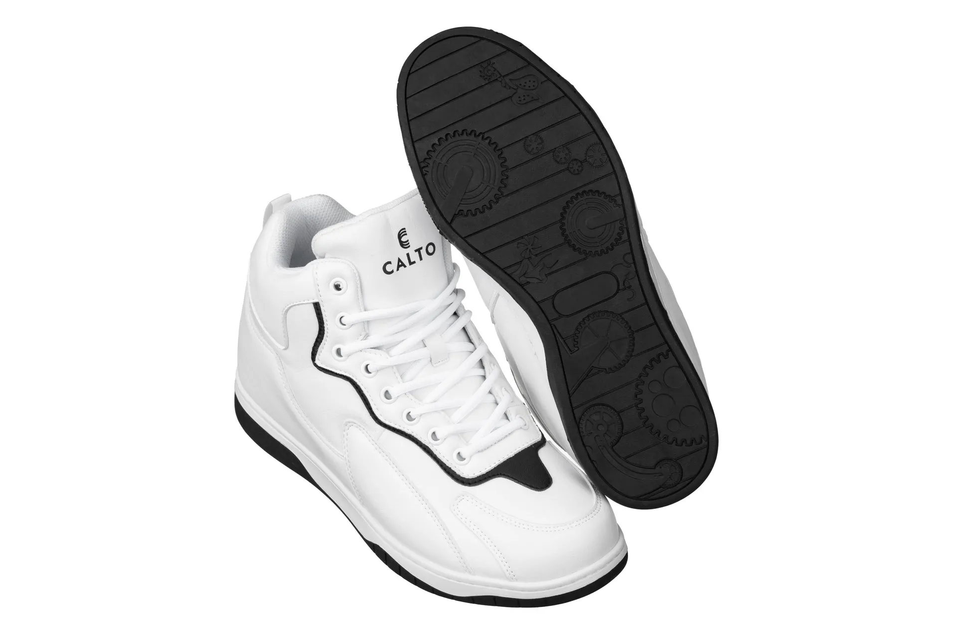 CALTO - S3269 - 3.2 Inches Taller (White/Black) - Sneakers