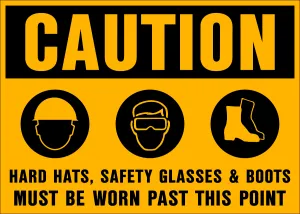 Caution - Head, Eye & Foot Protection