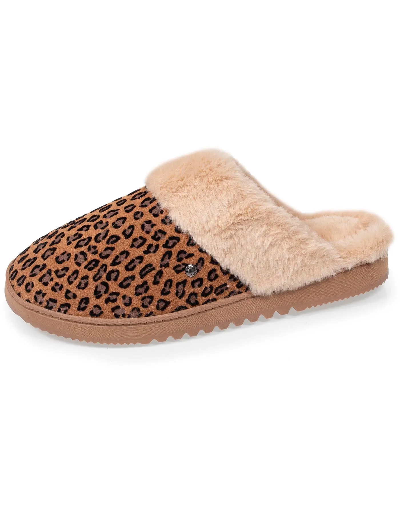 Chaussons mules cuir Femme Léopard