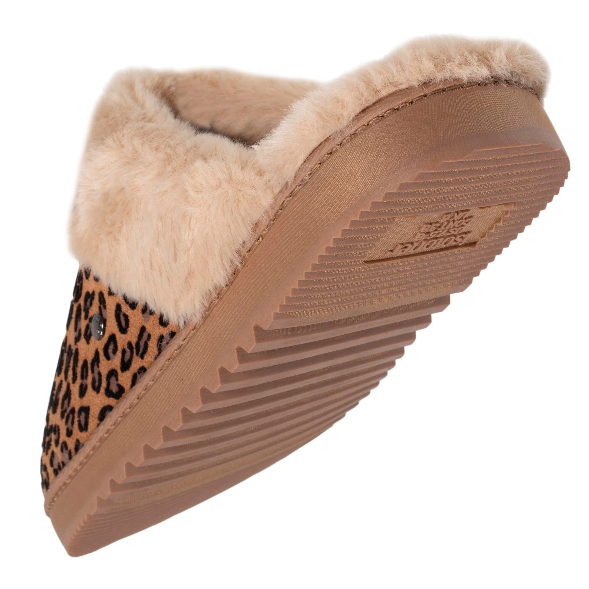 Chaussons mules cuir Femme Léopard
