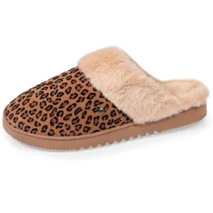 Chaussons mules cuir Femme Léopard