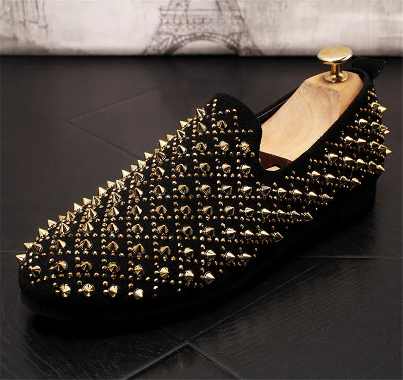 Chaussures Mocassin Homme Luxe Slip On Designer Rivet Shoes Loafers Fashion Chaussure Homme Cuir