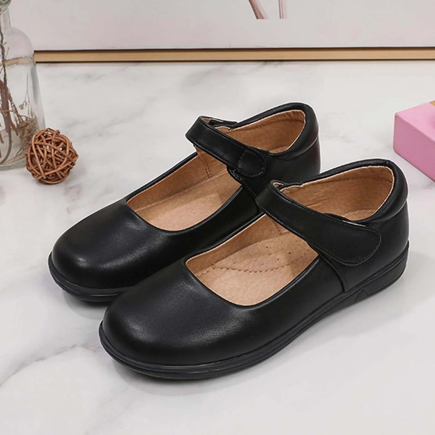 Children's Girl Mary Jane Leather Shoes Princess Classic Wedding Birthday Pary Dress Low Heel Platform Flat