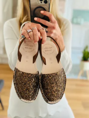 Chocolate Brown Glitter Avarcas