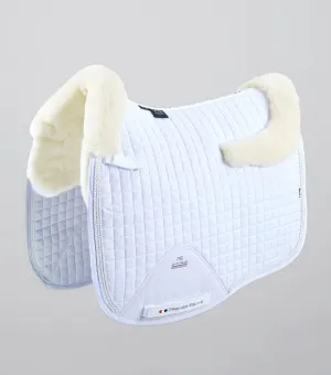 Close Contact Merino Wool European Saddle Pad - Dressage Square White/Natural Wool
