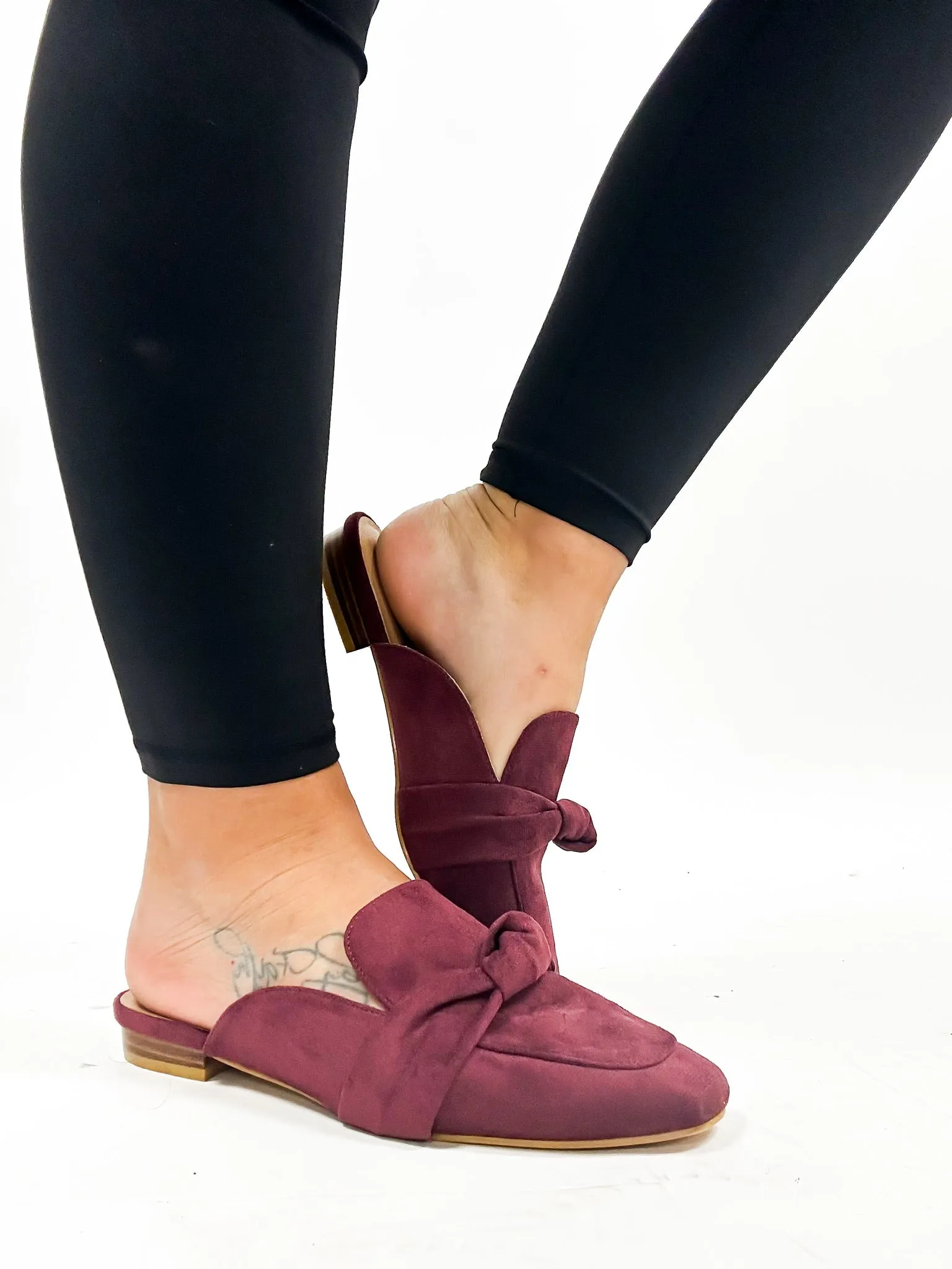 Corky's Burgundy Faux Suede Clingy Mules FINAL SALE