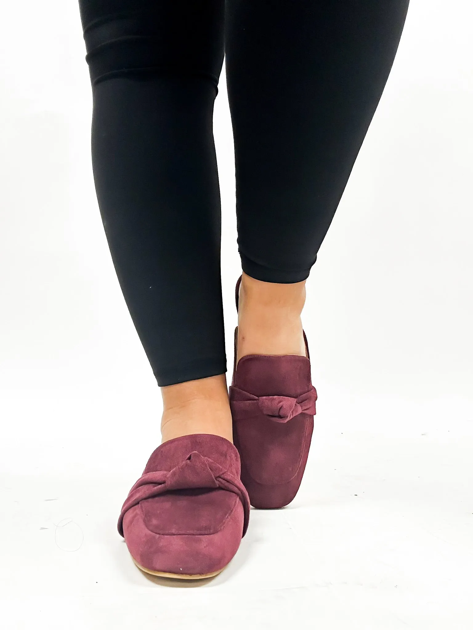 Corky's Burgundy Faux Suede Clingy Mules FINAL SALE
