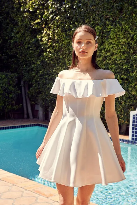 Elegant Ruffle Off-the-Shoulder Dress