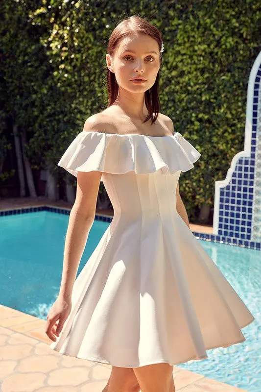 Elegant Ruffle Off-the-Shoulder Dress