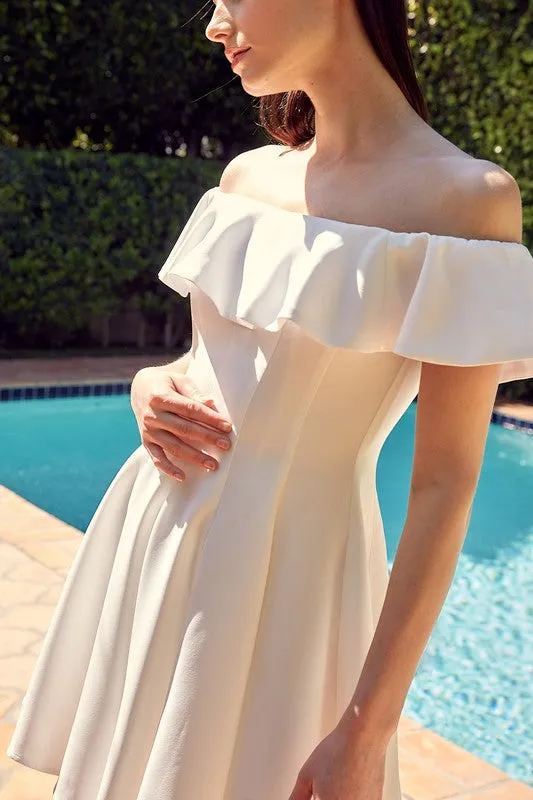 Elegant Ruffle Off-the-Shoulder Dress
