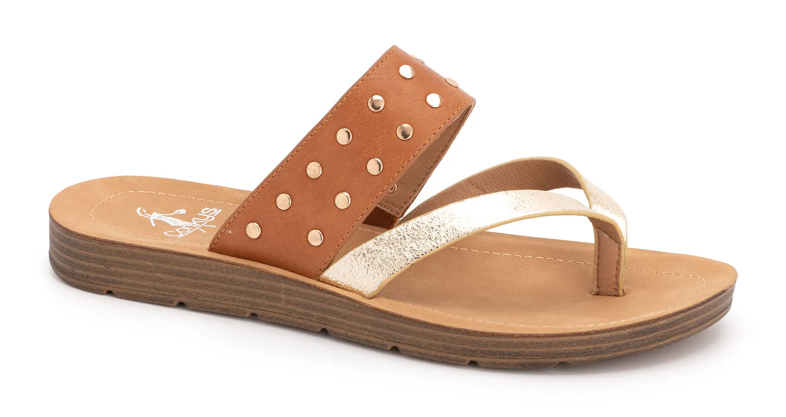 Good Luck Cognac Studded Sandal