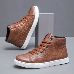 Herensneakers - geruit patroon, veter, ademend