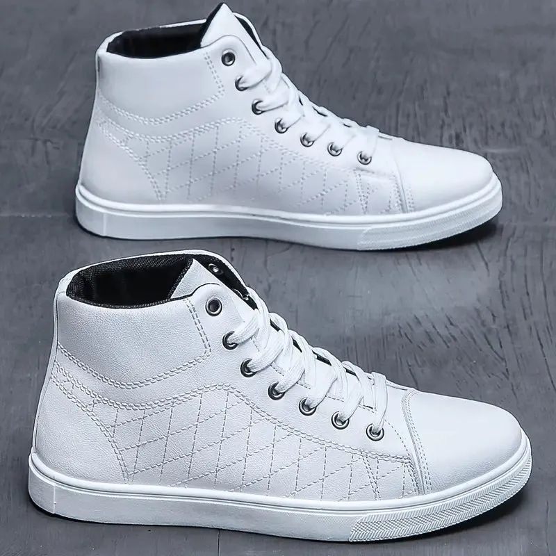 Herensneakers - geruit patroon, veter, ademend