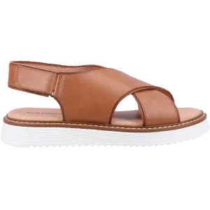 Hush Puppies Womens Clarissa Cross Over Leather Sandals - Tan
