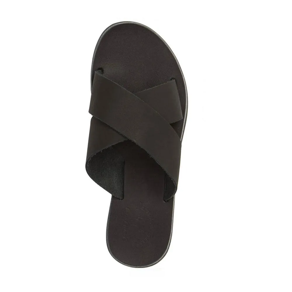 Isla - Suede Leather Slip On Sandal | Black Suede
