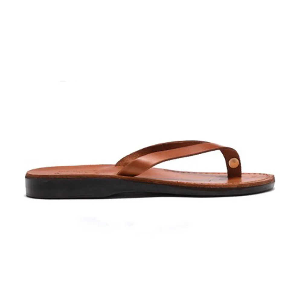 Jaffa - Leather Flip Flop Sandal | Honey
