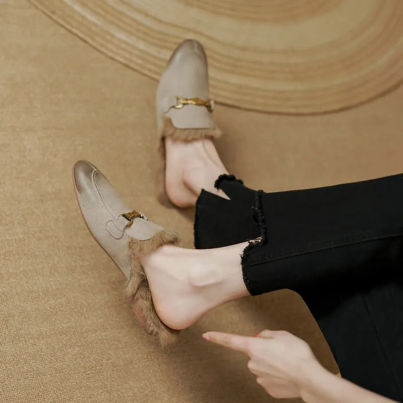 Kate Fur Lined Mule Elegant Gray