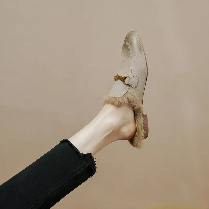 Kate Fur Lined Mule Elegant Gray