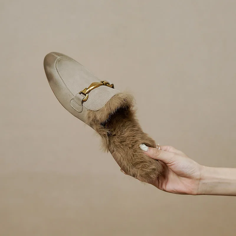 Kate Fur Lined Mule Elegant Gray