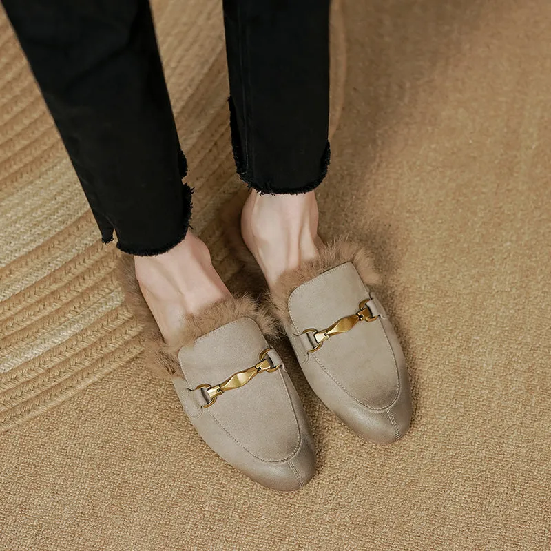 Kate Fur Lined Mule Elegant Gray