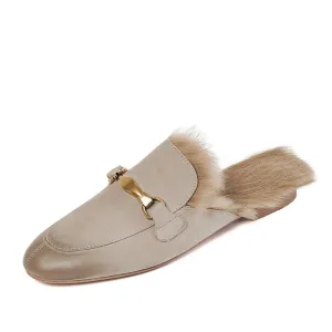 Kate Fur Lined Mule Elegant Gray
