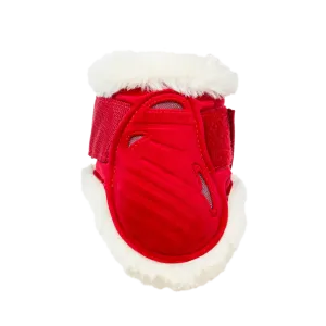 Kentucky Horsewear Vegan Sheepskin Young Horse Fetlock Boots Velvet – Red