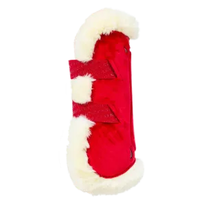 Kentucky Vegan Sheepskin Tendon Boots Bamboo Elastic Velvet – Red