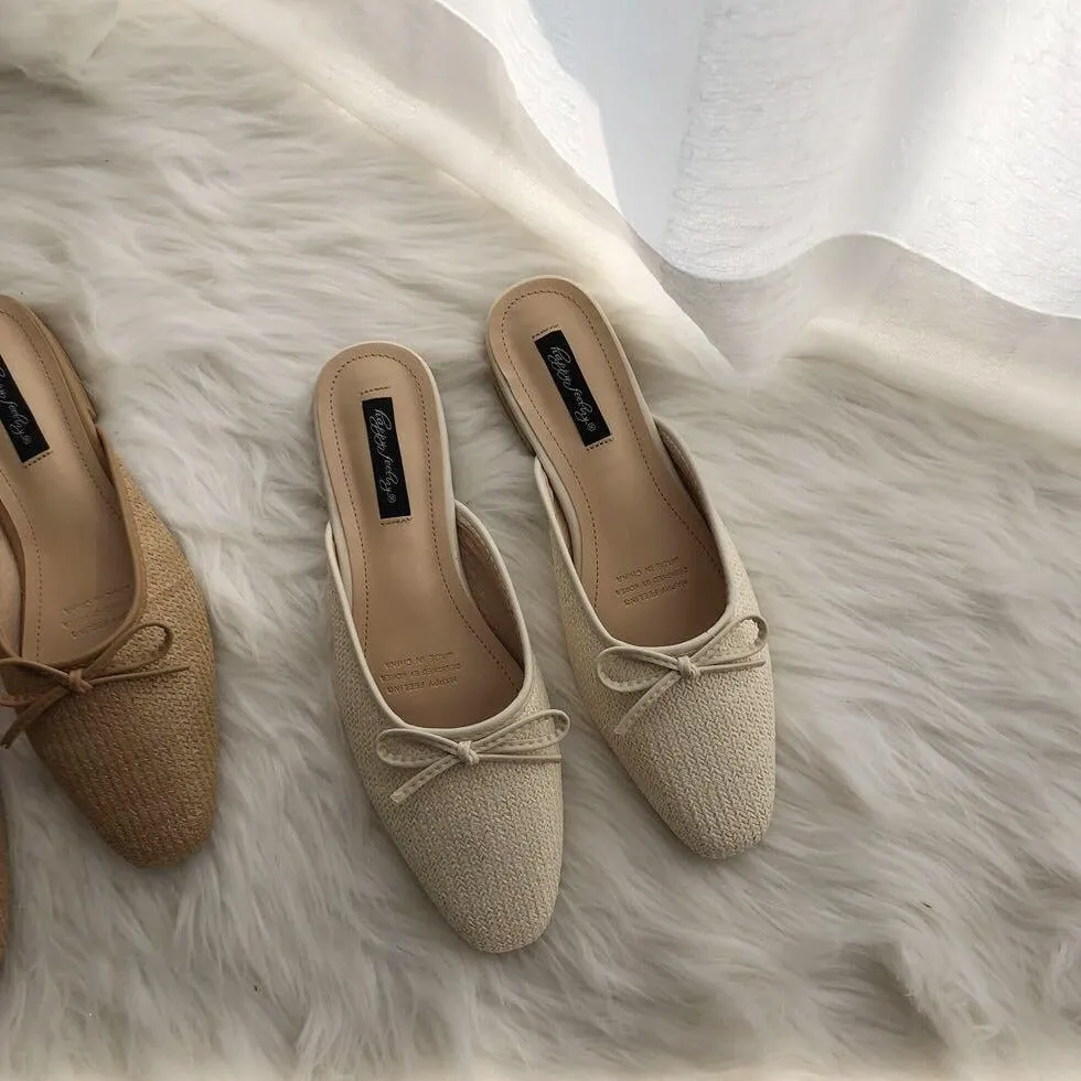 [Korean Style] Dalia Minimal Ribbon Mules