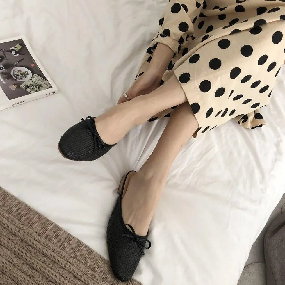 [Korean Style] Dalia Minimal Ribbon Mules