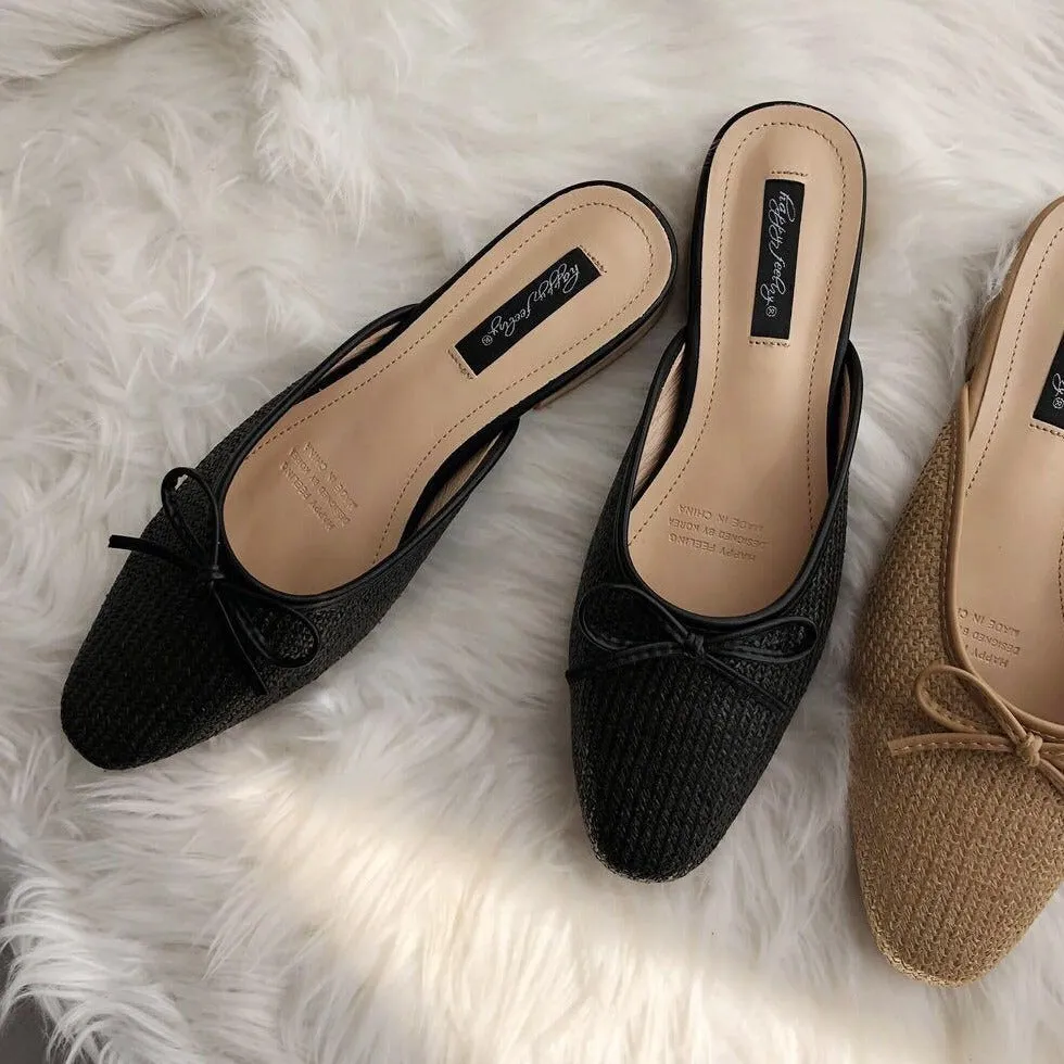 [Korean Style] Dalia Minimal Ribbon Mules