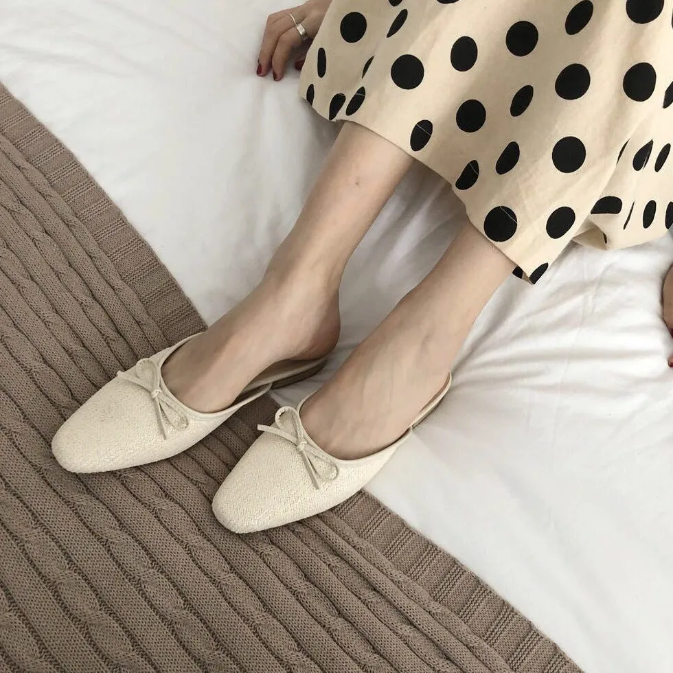 [Korean Style] Dalia Minimal Ribbon Mules
