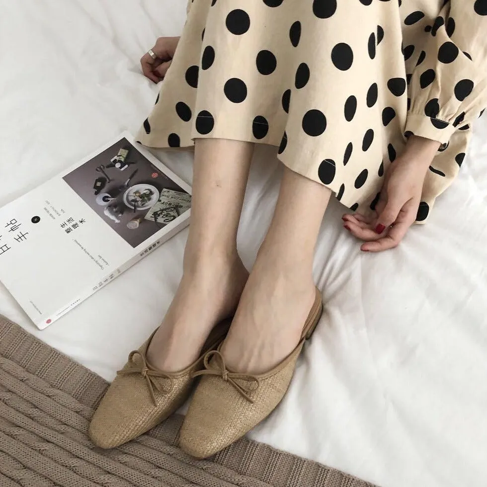 [Korean Style] Dalia Minimal Ribbon Mules